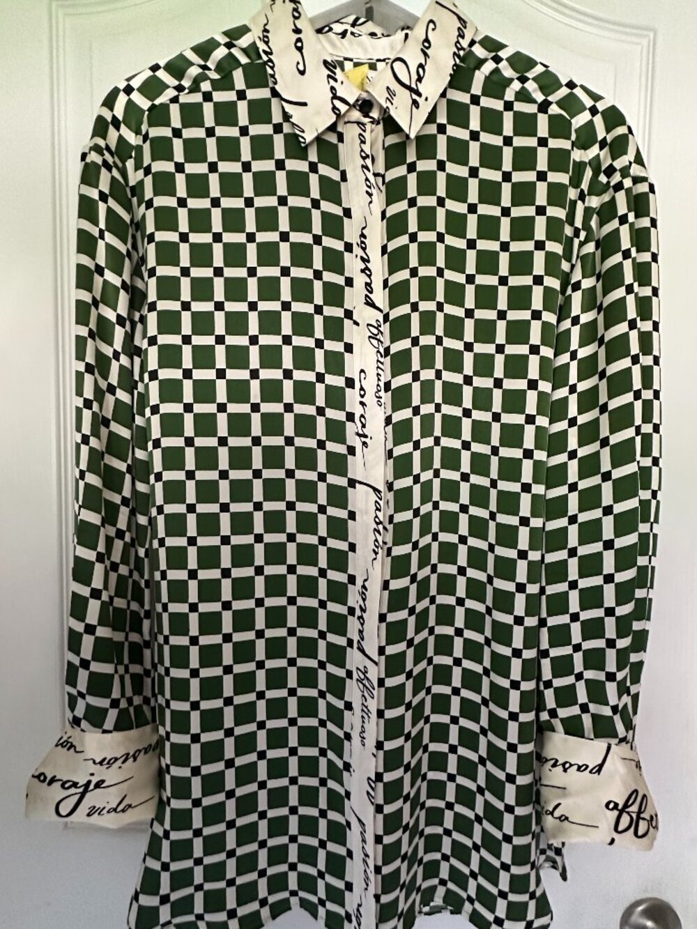 SHONA JOY KAHLO SILK CONTRAST RELAXED SHIRT EUC